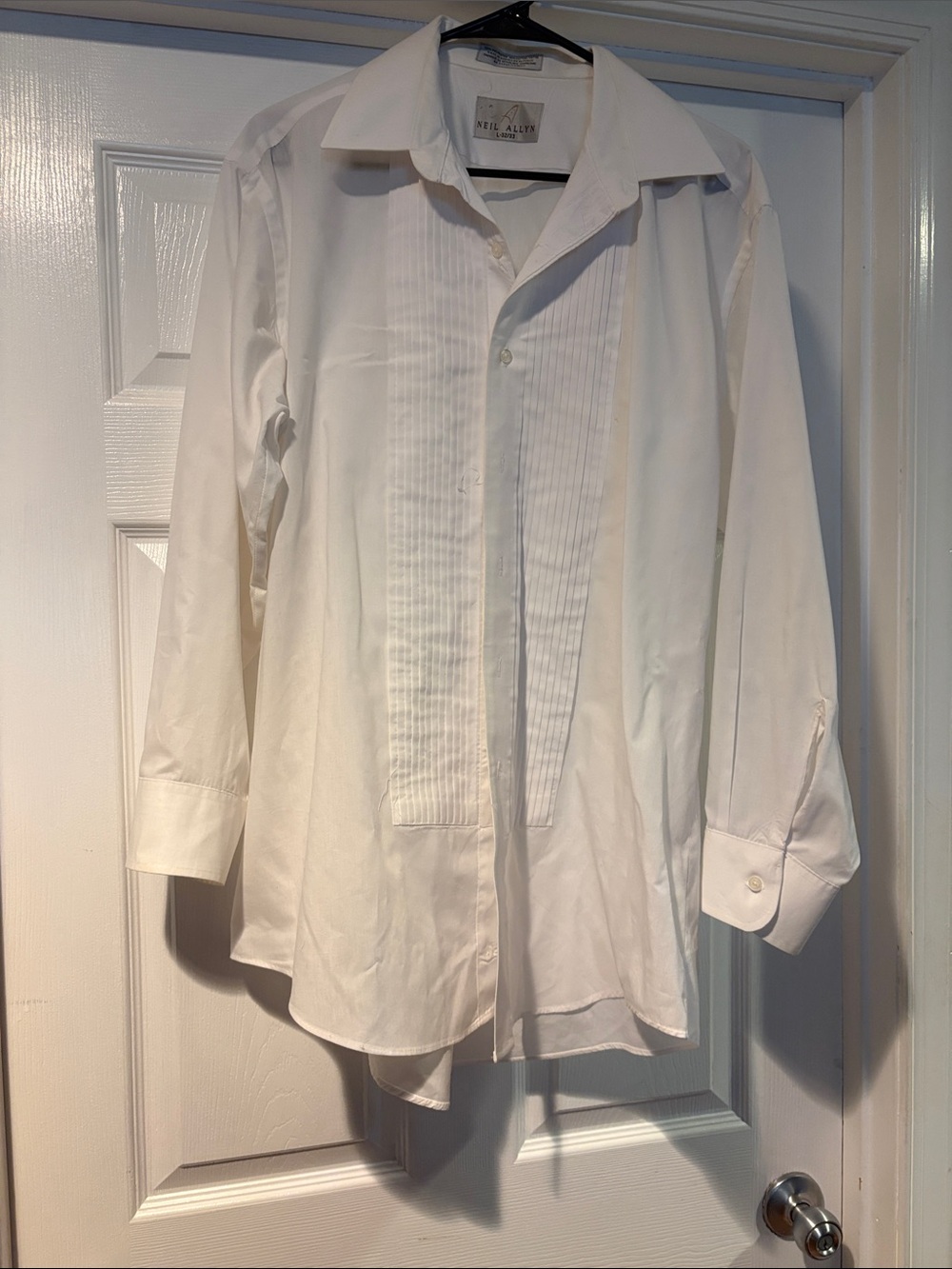 Men's White Pleated Front Dress Shirt by Nite & Dey